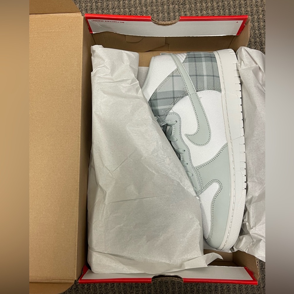 NIKE Dunk High Retro SE “Tartan Plaid White Light Green” BRAND NEW Men’s Size 13